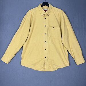 Caribou Creek Shirt Men's Large Mustard Long Sleeve Button-Down Classic Vintage